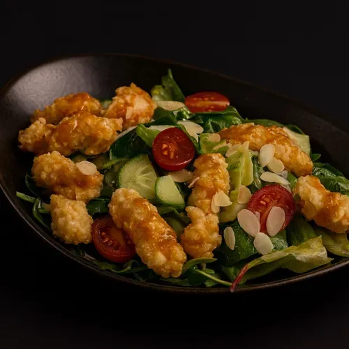 Salată cu creveți popcorn