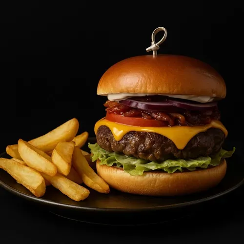 Burger cu carne de vită marmorată