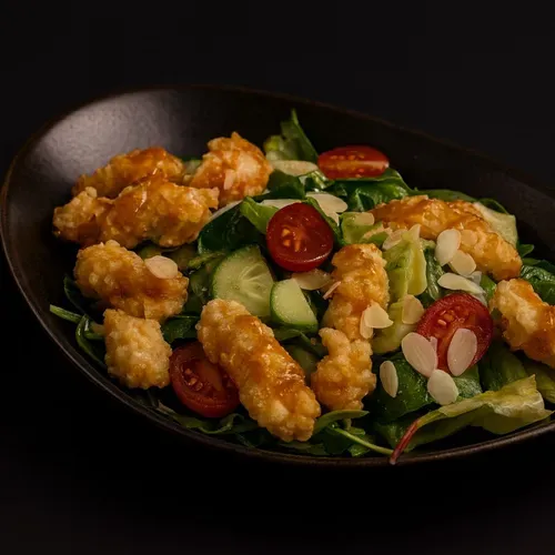 Salată cu creveți popcorn