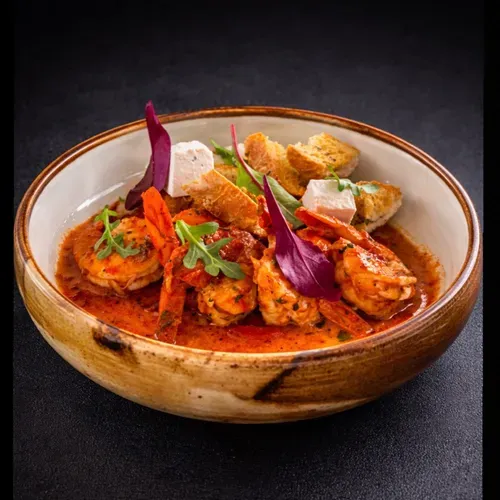 Creveți saganaki 